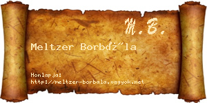 Meltzer Borbála névjegykártya